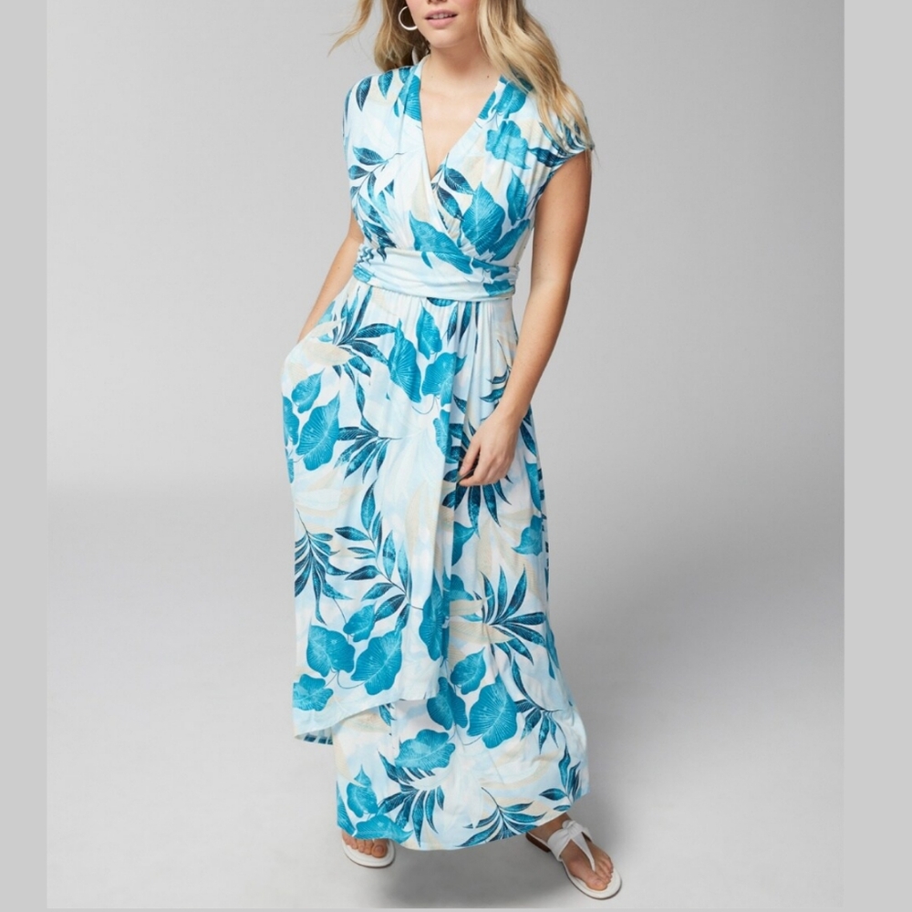 Soma Blue and White Floral Maxi Dress
